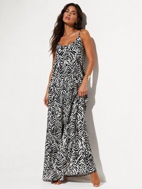 21/24” ptp. Zebra Print Sleeveless Dress